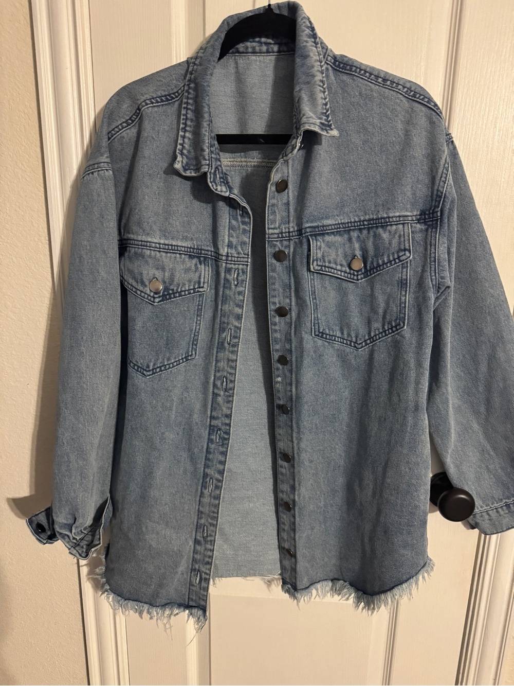 Light Wash Denim Jacket for Women - Casual Button-Up